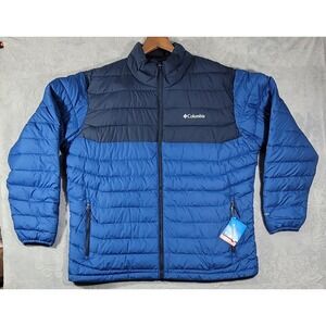 Columbia Men's Powder Lite II Blue Puffer Jacket Size XXL Omni-Heat Active Fit